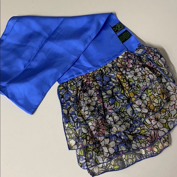 Chi by Falchi 100% Silk Scarf with Ruffles - Picture 3 of 3